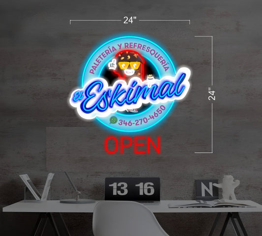 El Es'kimal ( 2 signs)| Led Neon Sign