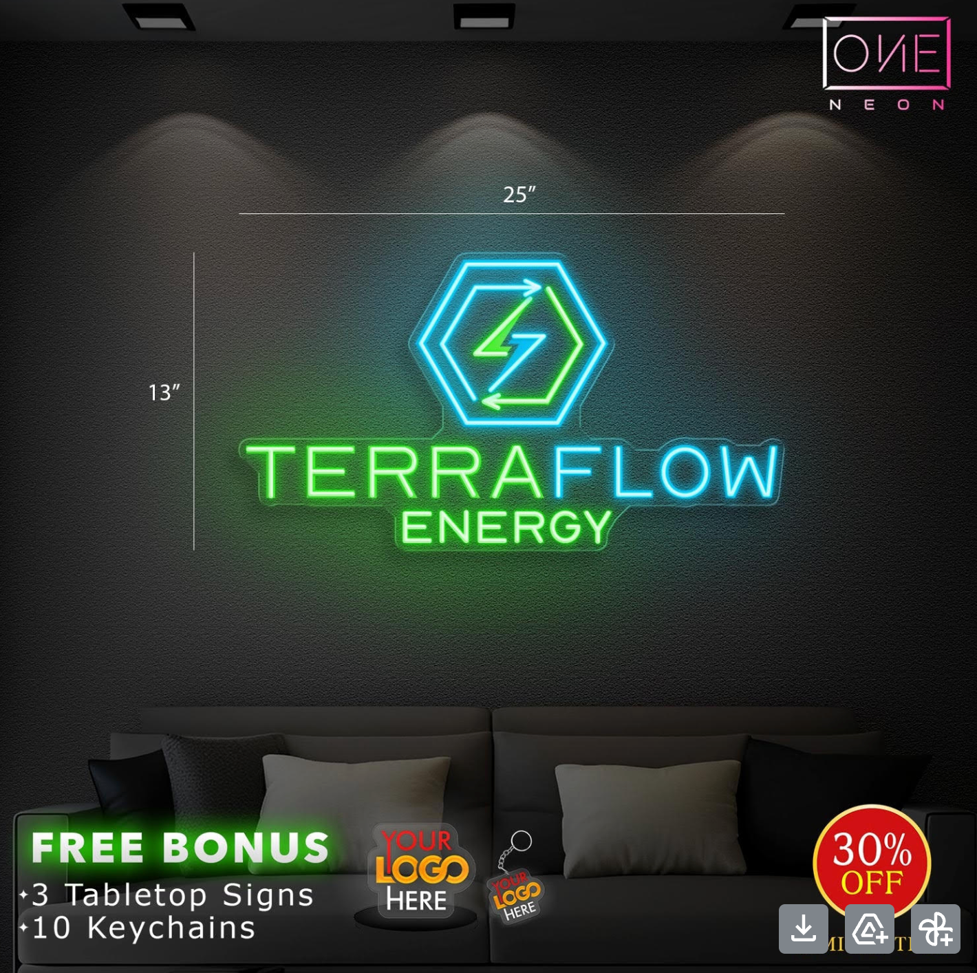 Terraflow Enery (4 signs)| Led Neon Sign