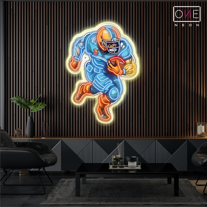 Rugby Player Artwork Led Neon Sign