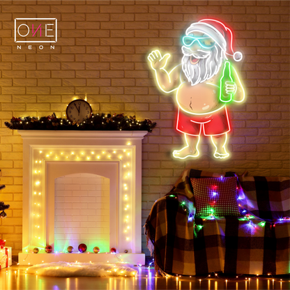 Beach Santa Artwork Led Neon Sign