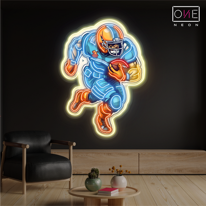 Rugby Player Artwork Led Neon Sign