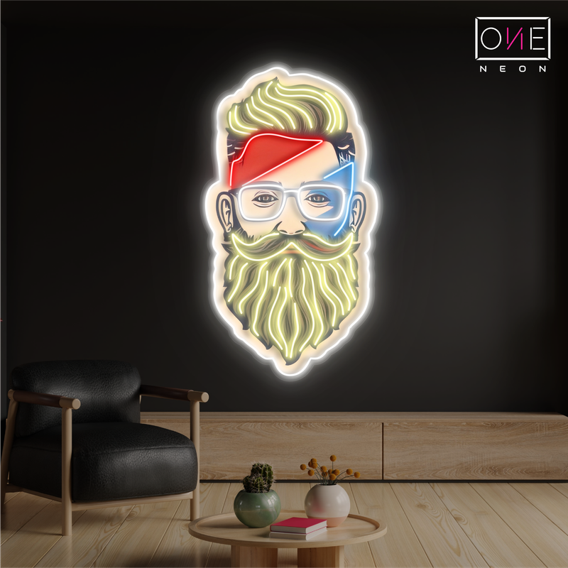 Bearded Barber Artwork Led Neon Sign