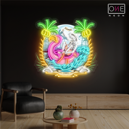 Skeleton Summer Artwork Led Neon Sign