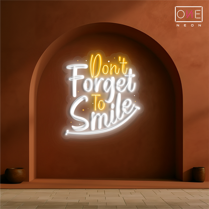 Don't Forget To Smile Artwork Led Neon Sign