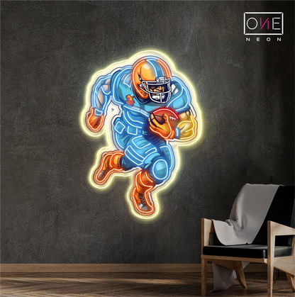 Rugby Player Artwork Led Neon Sign