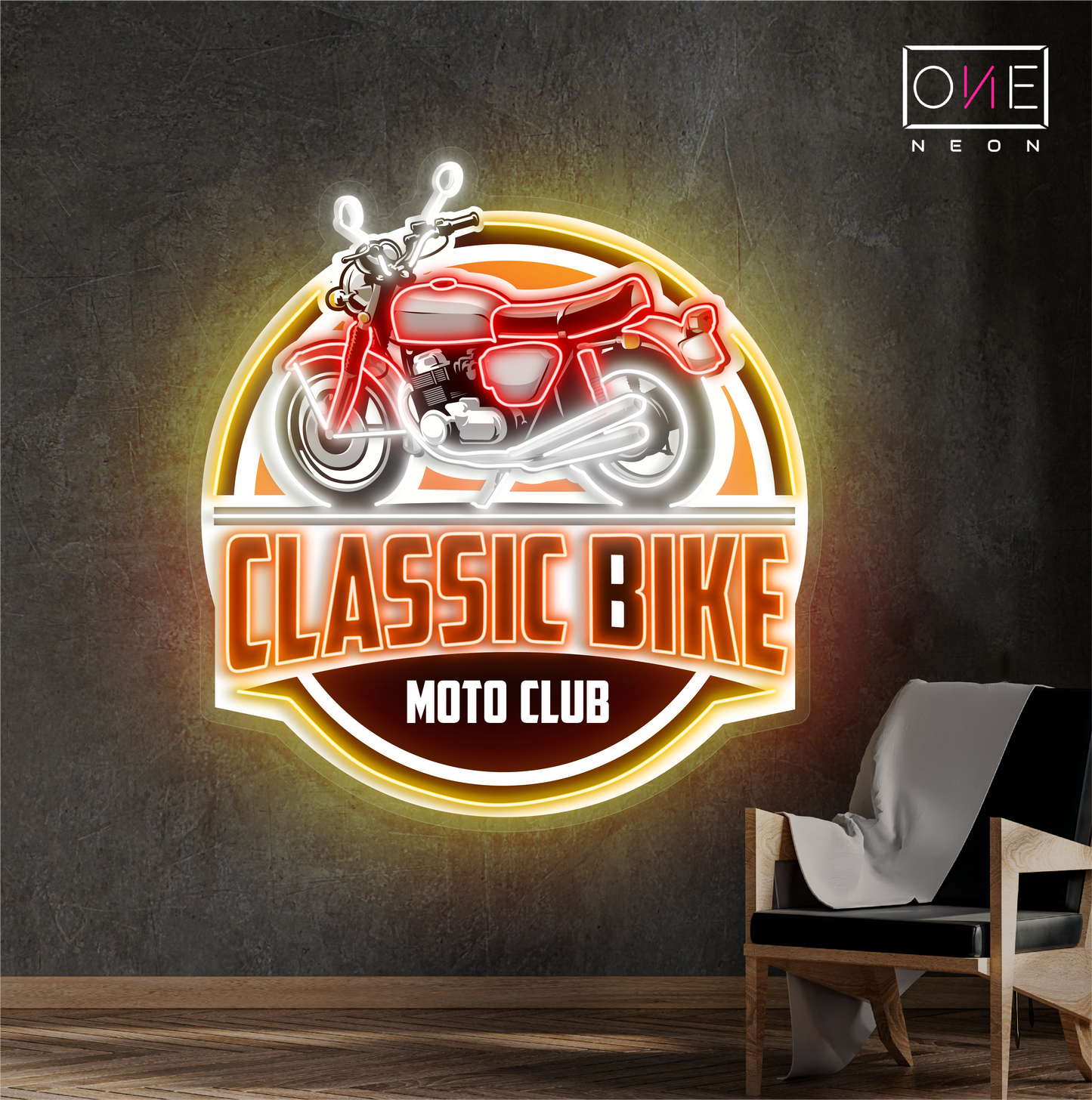 Classic Bike Artwork Led Neon Sign