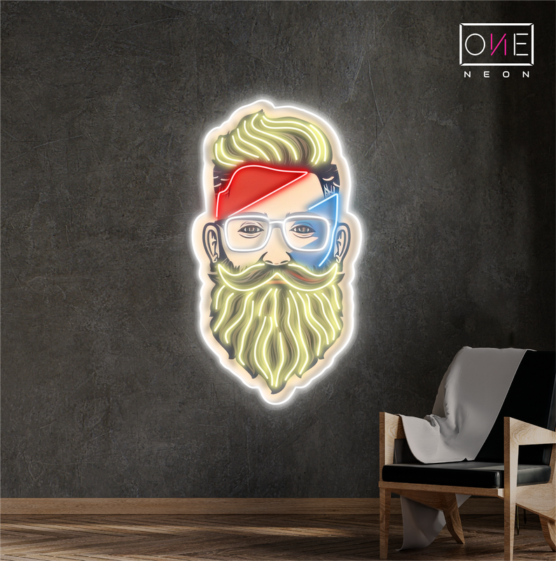 Bearded Barber Artwork Led Neon Sign