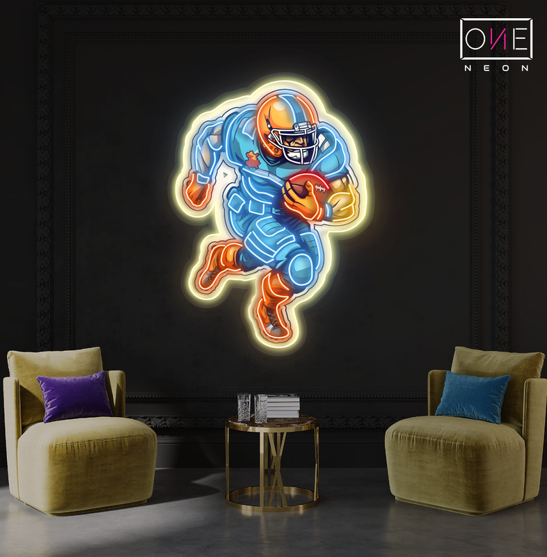 Rugby Player Artwork Led Neon Sign