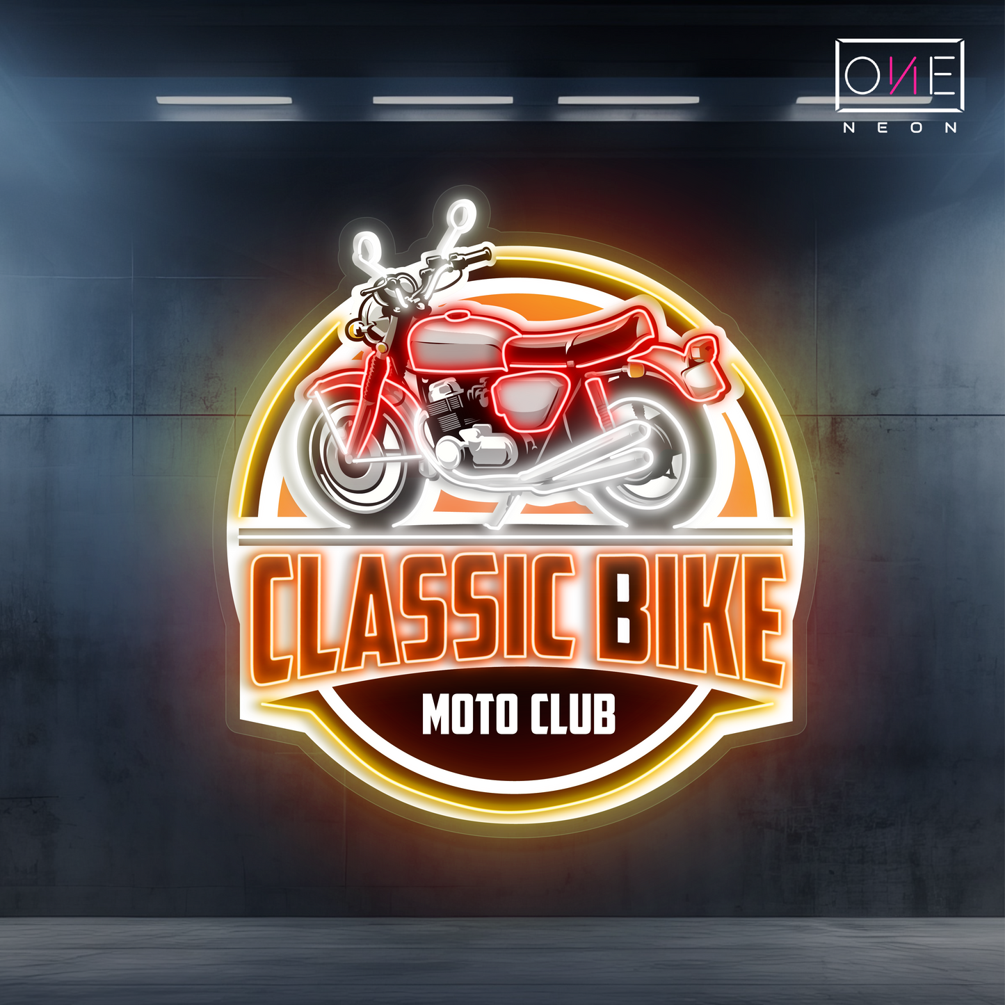 Classic Bike Artwork Led Neon Sign