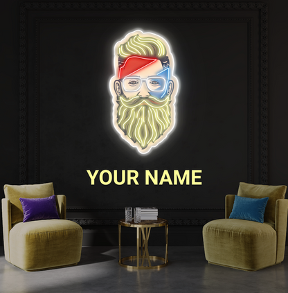 Bearded Barber Artwork Led Neon Sign