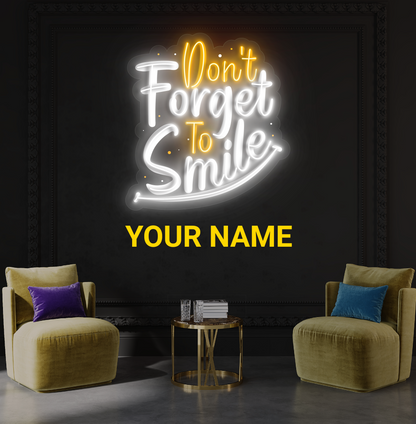 Don't Forget To Smile Artwork Led Neon Sign