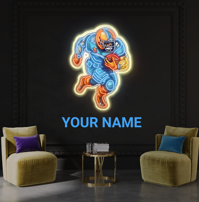 Rugby Player Artwork Led Neon Sign