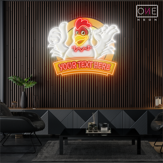 Custom Smile Chicken Artwork Led Neon Sign