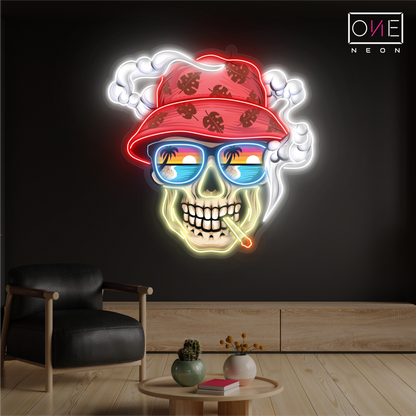 Smoking Skull Artwork Led Neon Sign