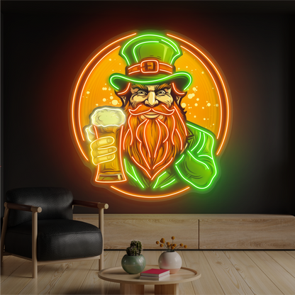 Leprechaun's Toast Artwork Led Neon Sign