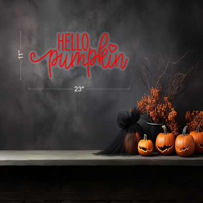 Hello Pumpkin LED Neon Sign