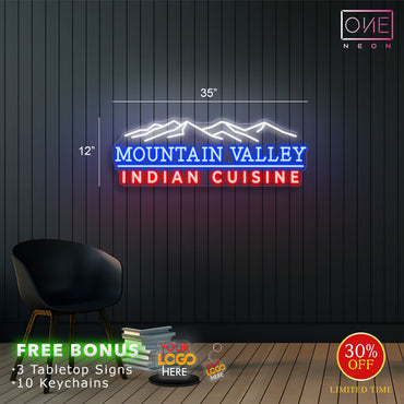 MOUTAIN VALLEY INDIAN CUISINE | Led Neon Sign ( 2 signs)