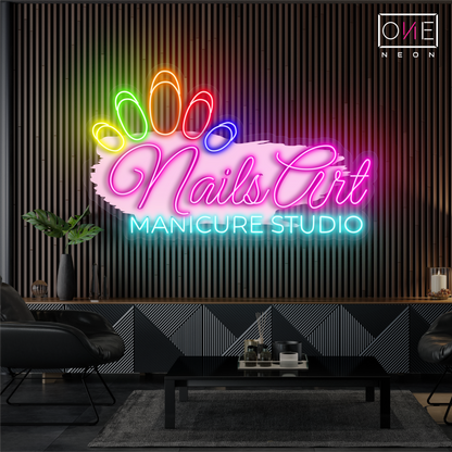 Nails Art Manicure Studio Artwork Led Neon Sign