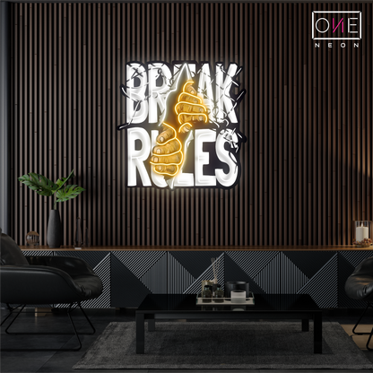 Break Rules Artwork Led Neon Sign