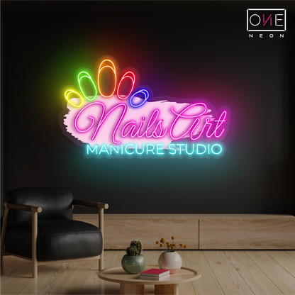 Nails Art Manicure Studio Artwork Led Neon Sign