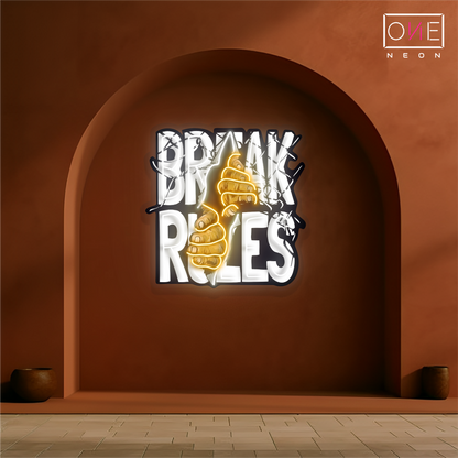 Break Rules Artwork Led Neon Sign