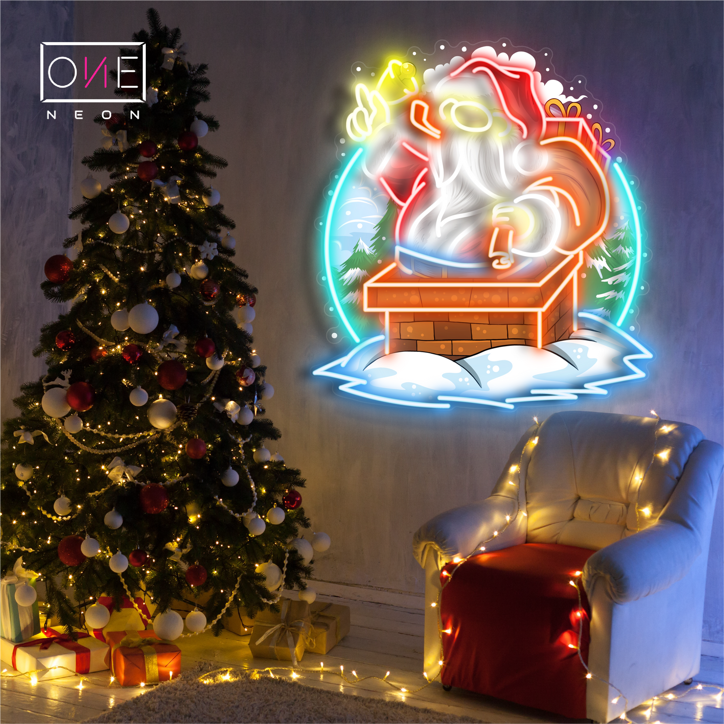 Chimney Santa Artwork Led Neon Sign