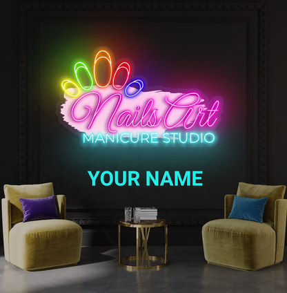 Nails Art Manicure Studio Artwork Led Neon Sign