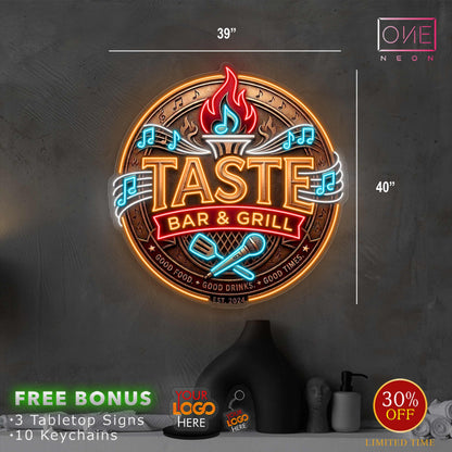 TASTE BAR & GRILL | Led Neon Sign (INDOOR)