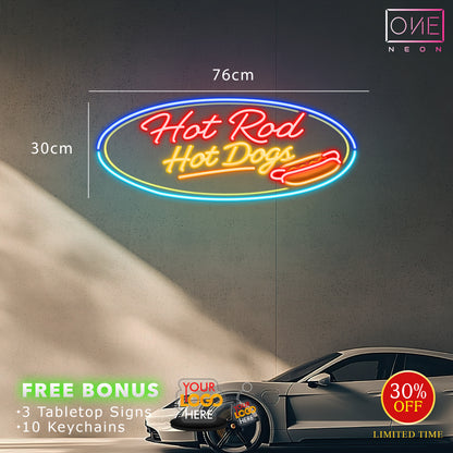 Hot Rod Hot Dogs| LED Neon Sign
