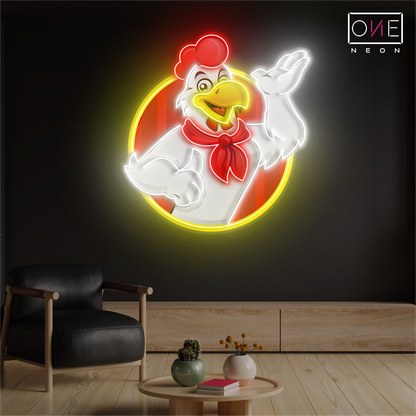 Happy Chicken Artwork Led Neon Sign