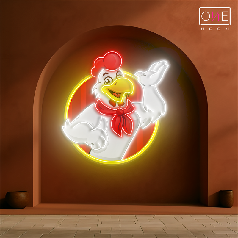 Happy Chicken Artwork Led Neon Sign