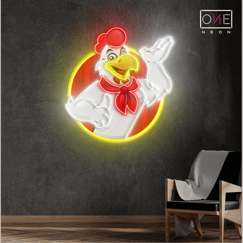 Happy Chicken Artwork Led Neon Sign