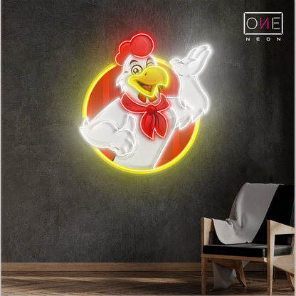 Happy Chicken Artwork Led Neon Sign