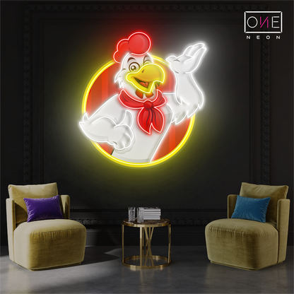 Happy Chicken Artwork Led Neon Sign