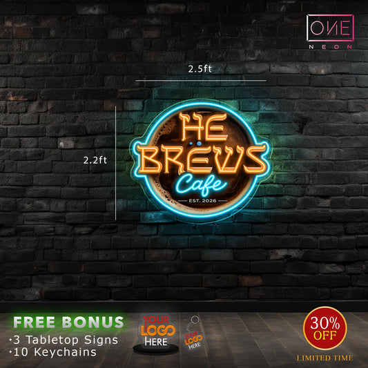 He Brews Cafe| Led Neon Sign (INDOOR)