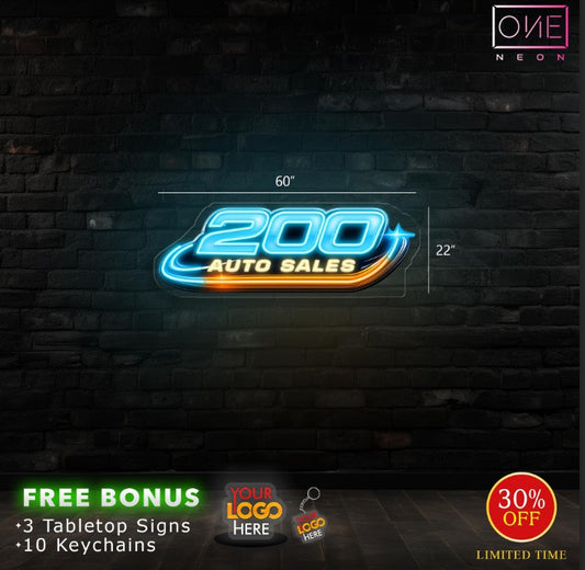 200 Auto Sales | Led Neon Sign