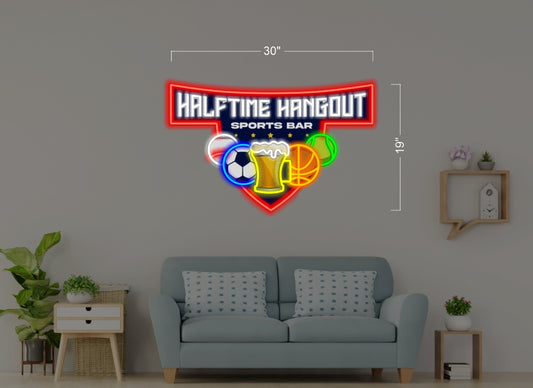 HALFTIME HANGOUT SPORTS BAR | Led Neon Sign