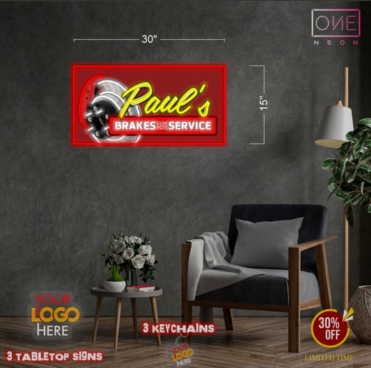 Paul's Brakes Services | Led Neon Sign (outdoor)