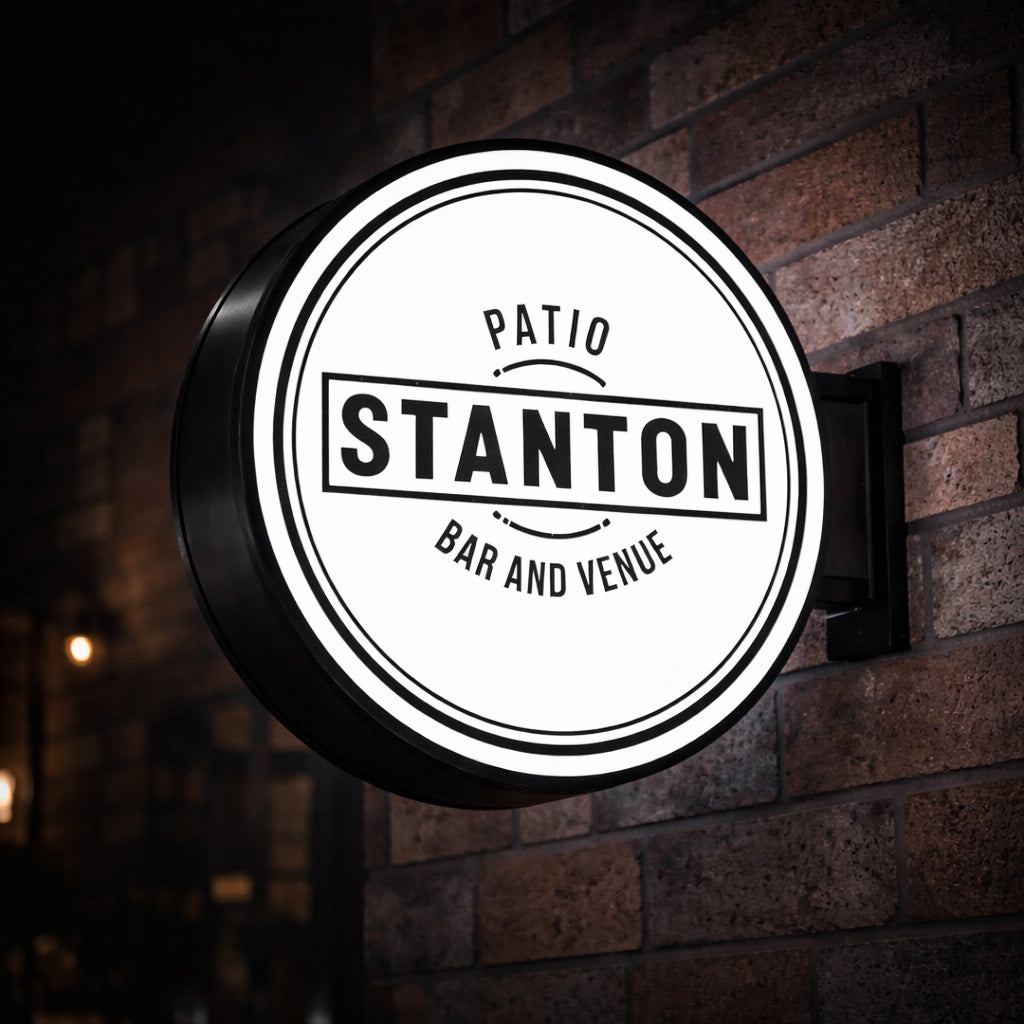 PATIO STANTON BAR AND VENUE | Illuminated Blade sign