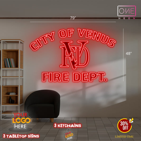 CITY OF VENUS FIRE DEPT | LED Neon Sign (2 waterproof signs)