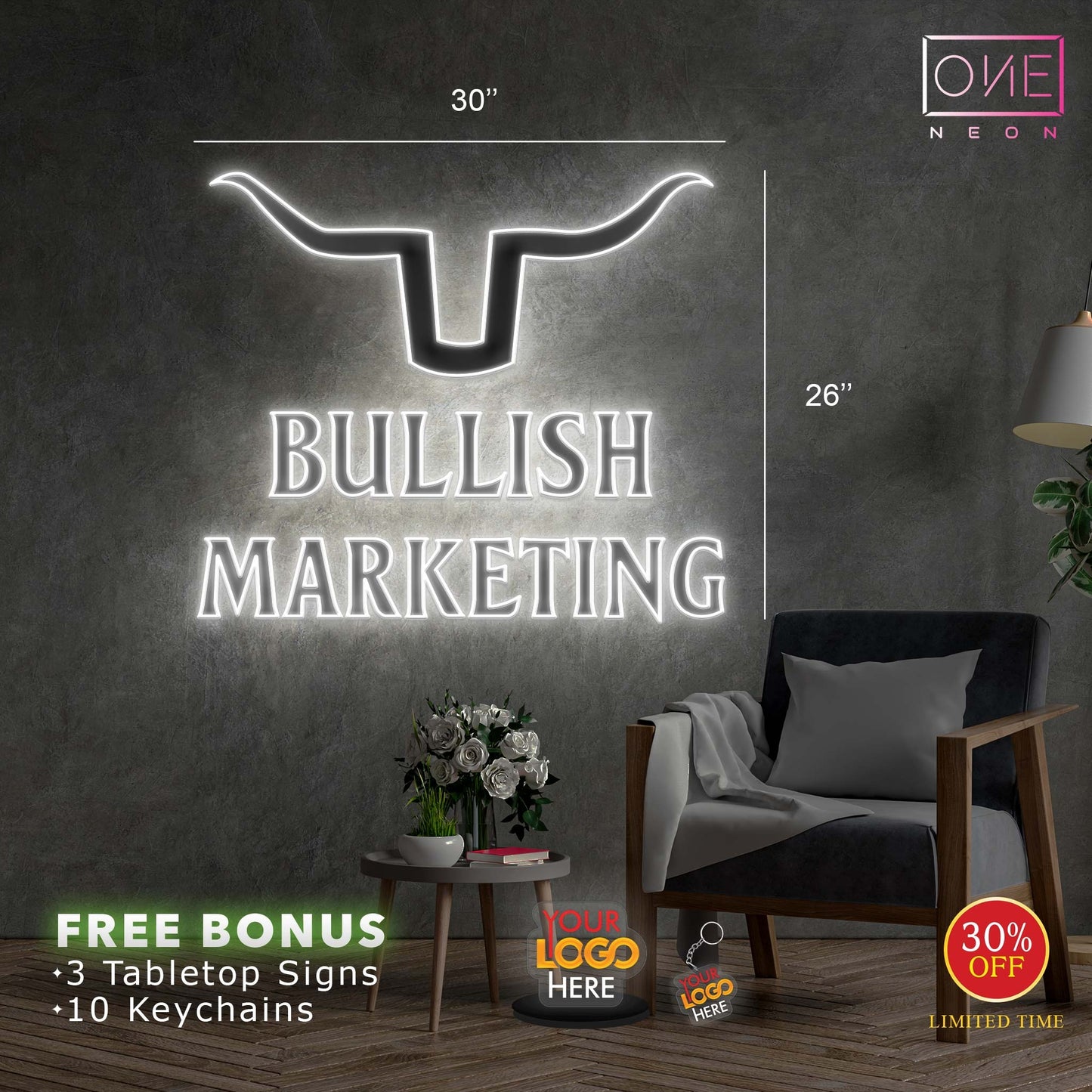 BULLISH MARKETING | LED Neon Sign (3 signs)