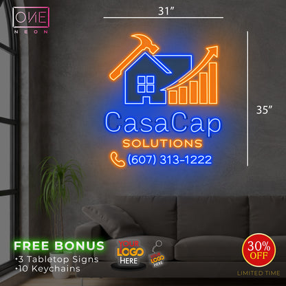 CASA CAP + HORIZON + 607 HOME | LED Neon Sign (3 WATERPROOF signs)