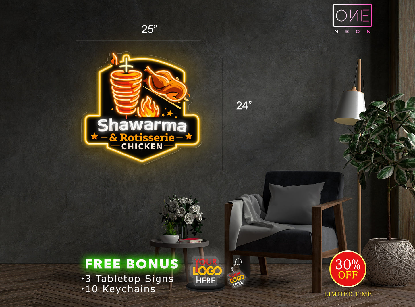 Shawarma logo | Led Neon Sign
