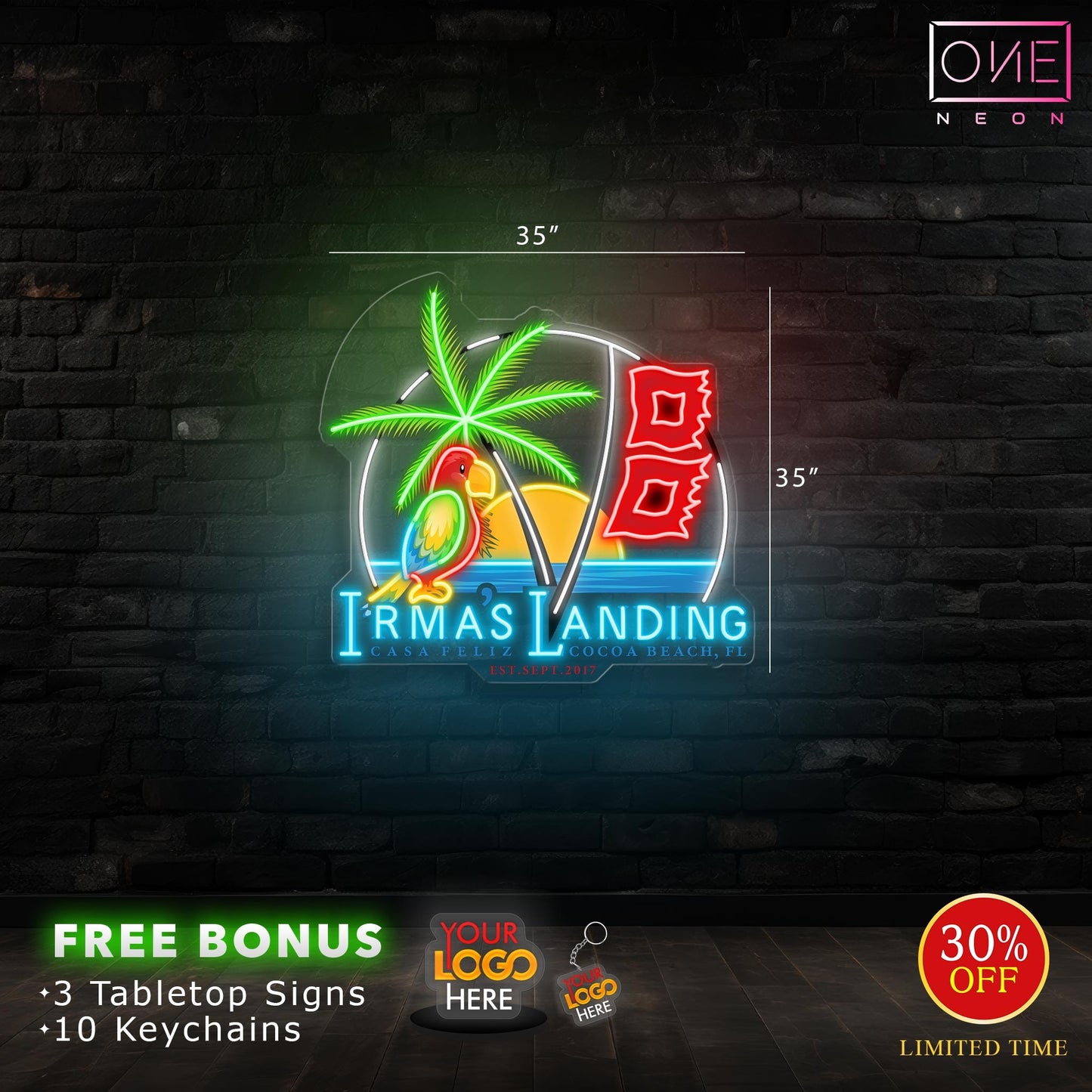 IRMA'S LANDING LOGO | Led Neon Sign (waterproof)