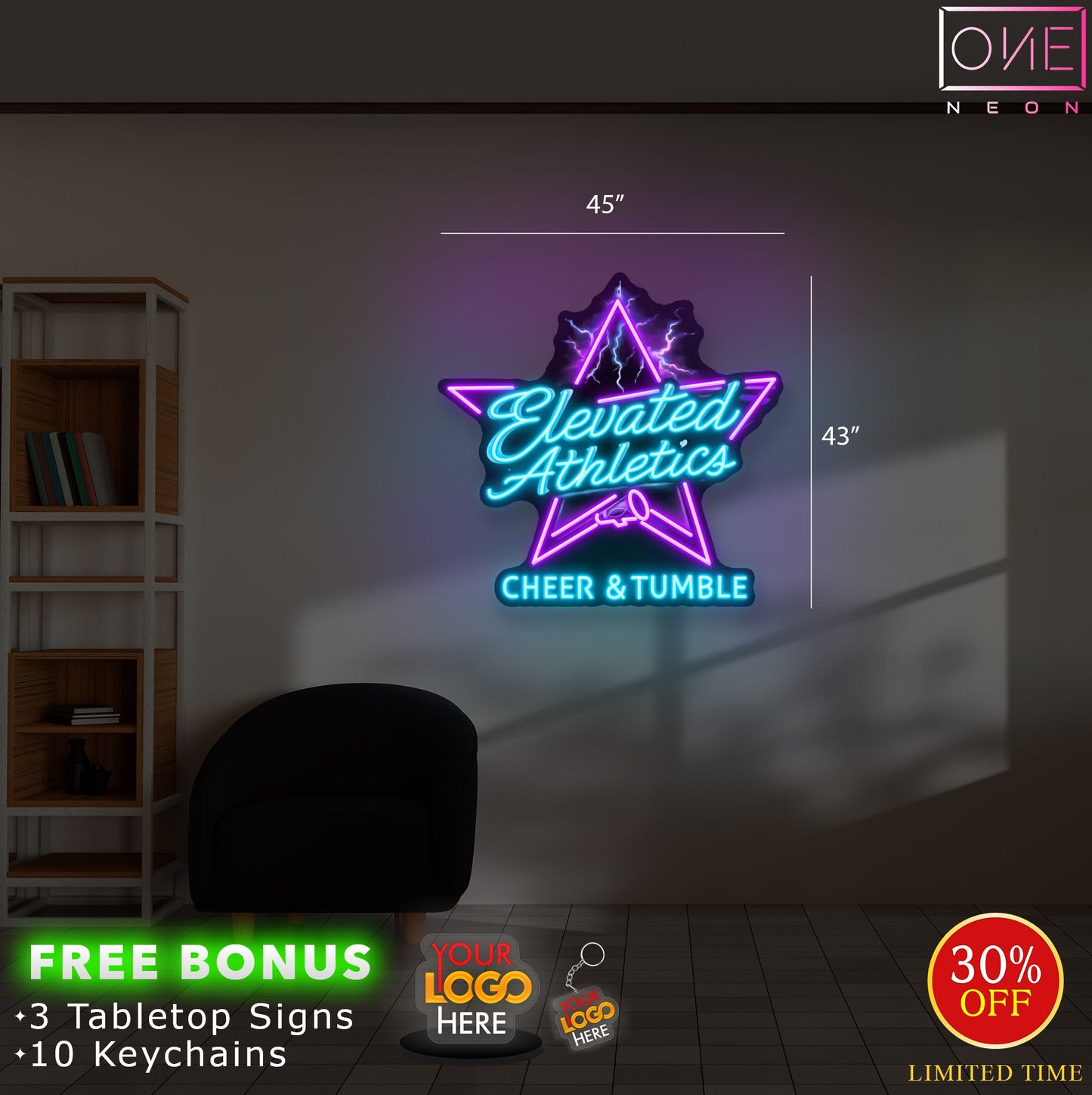 Elevated Athletics Cheer & Tumble | Led Neon Sign
