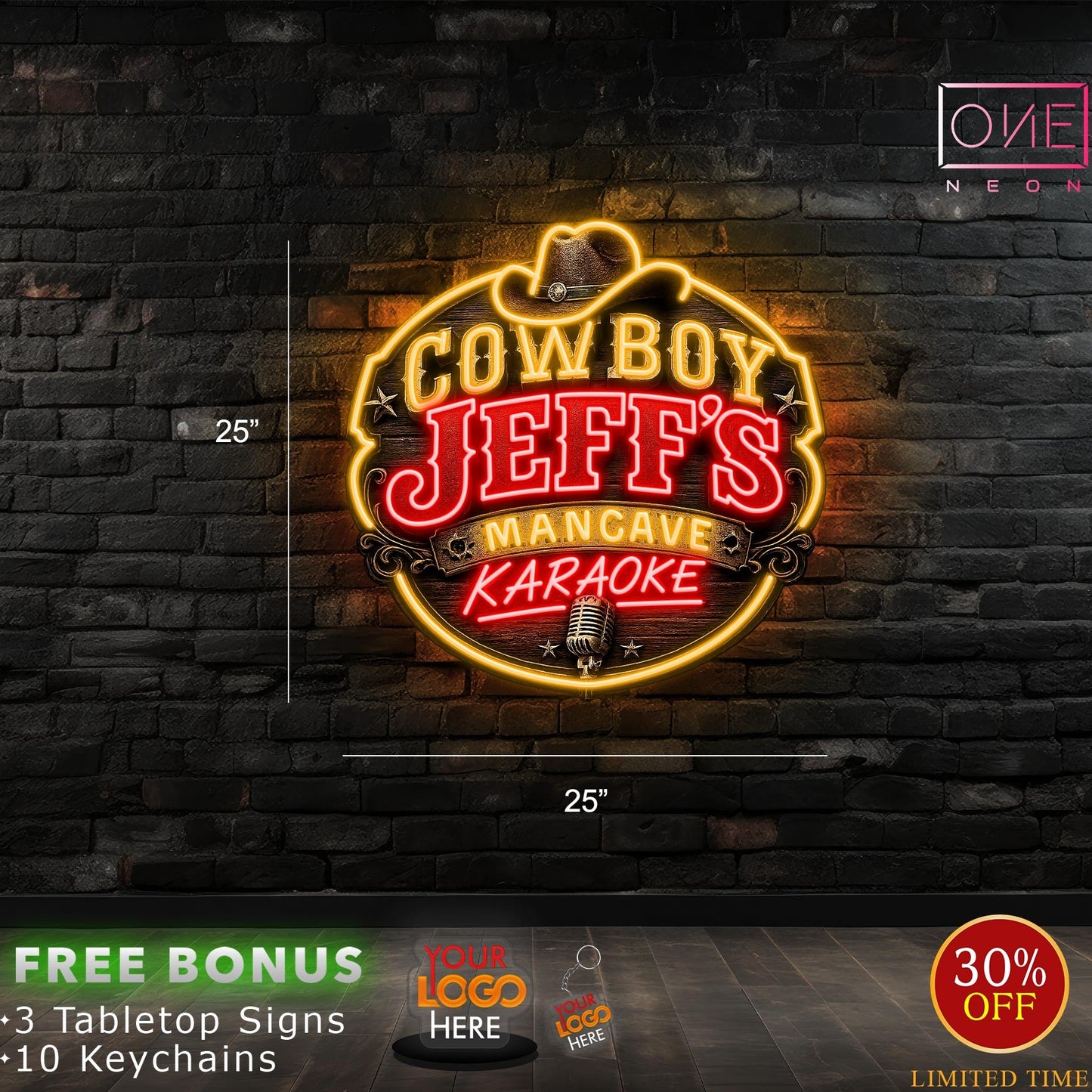 COWBOY JEFF'S MANCAVE KARAOKE | Led Neon Sign