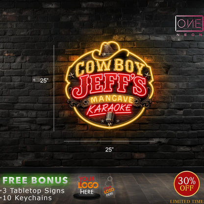 COWBOY JEFF'S MANCAVE KARAOKE | Led Neon Sign
