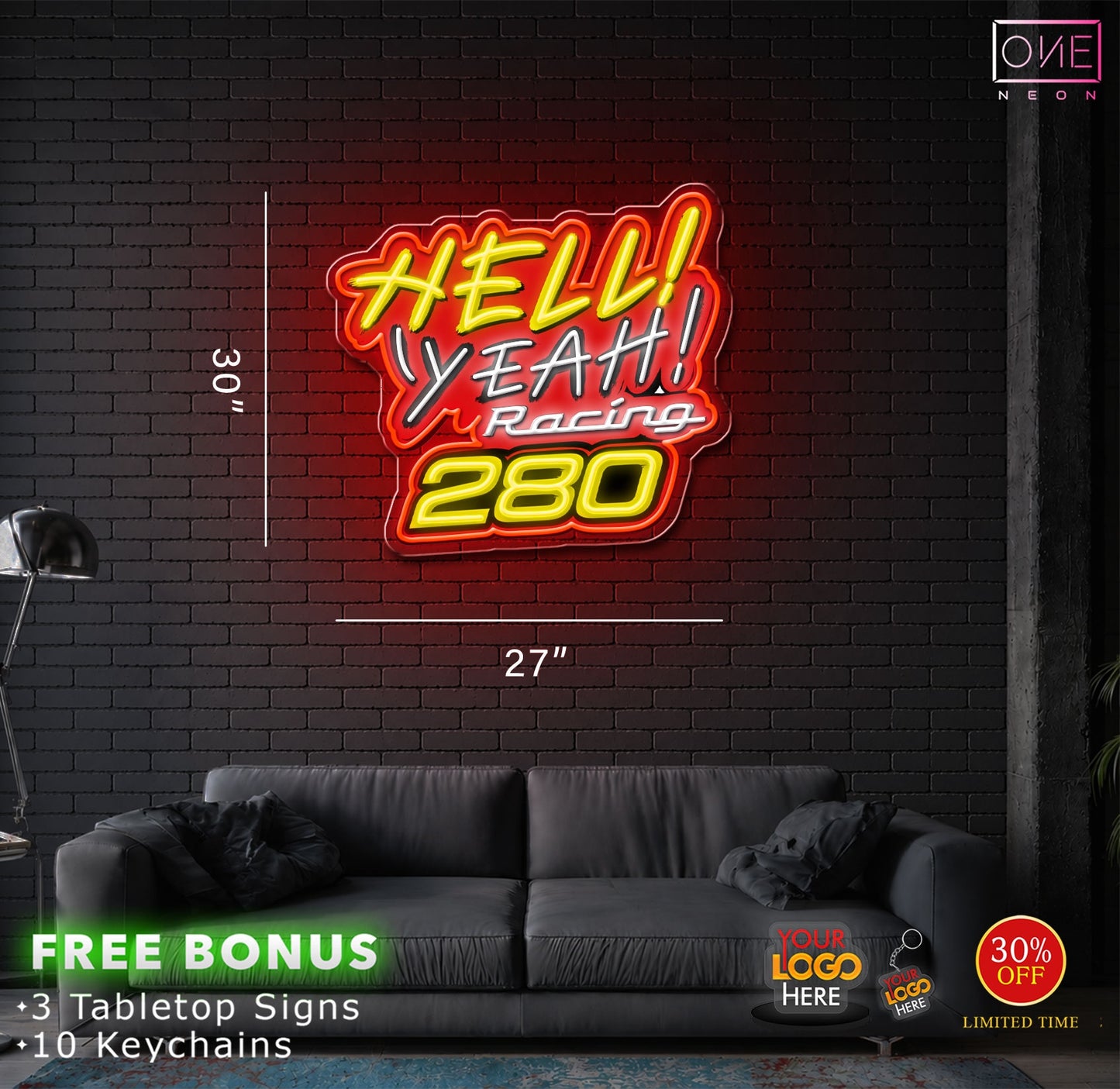 HELL YEAH RACING - 280| LED Neon Sign