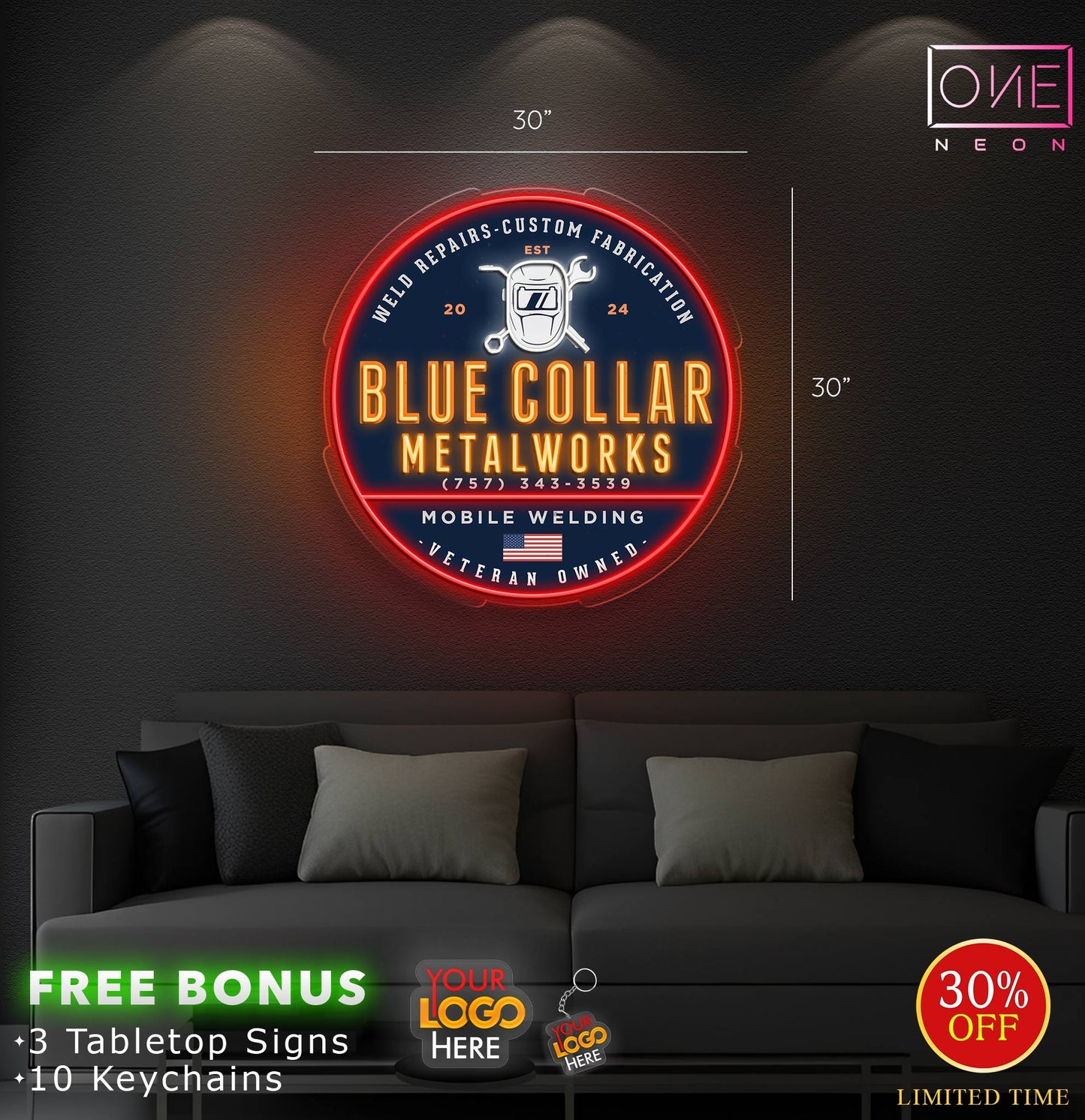 BLUE COLLAR | LED Neon Sign