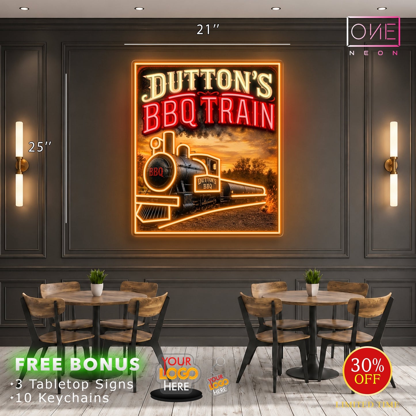 DUTTON'S BBQ TRAIN | LED Neon Sign (waterproof)